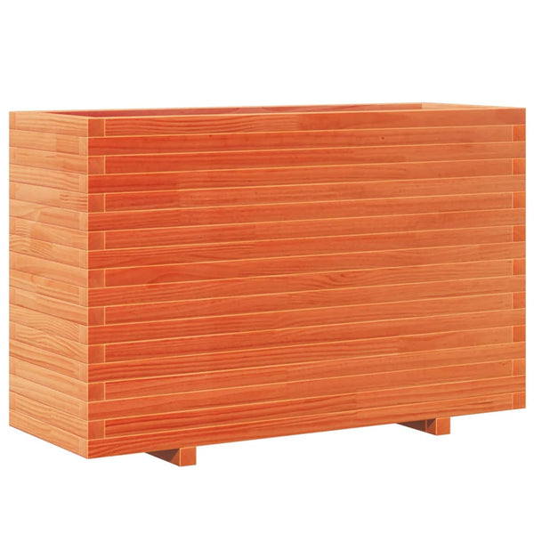 vidaXL Planter Waxed Brown 110x40x72.5 cm Solid Pine Wood