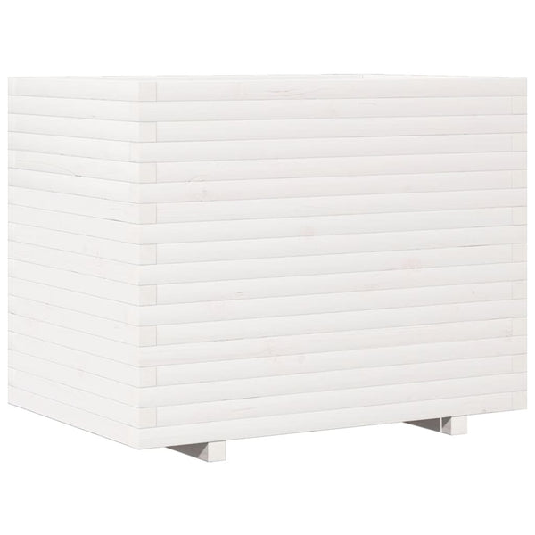 vidaXL Planter White 90x60x72.5 cm Solid Pine Wood