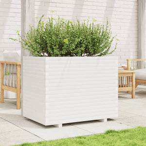 vidaXL Planter White 90x60x72.5 cm Solid Pine Wood