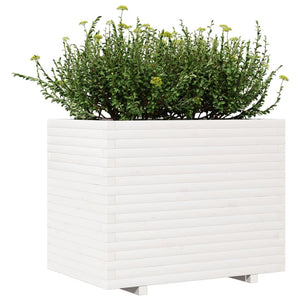 vidaXL Planter White 90x60x72.5 cm Solid Pine Wood