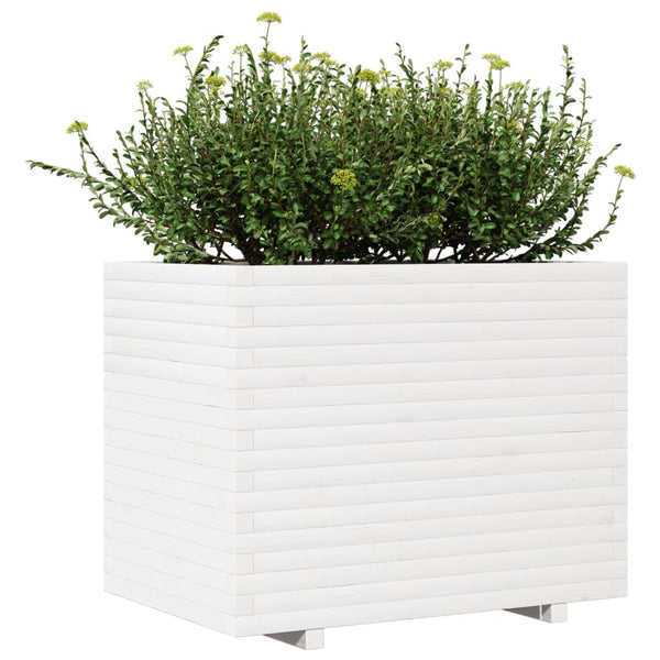 vidaXL Planter White 90x60x72.5 cm Solid Pine Wood