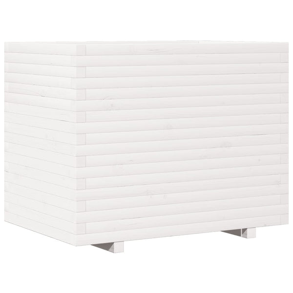 vidaXL Planter White 90x60x72.5 cm Solid Pine Wood