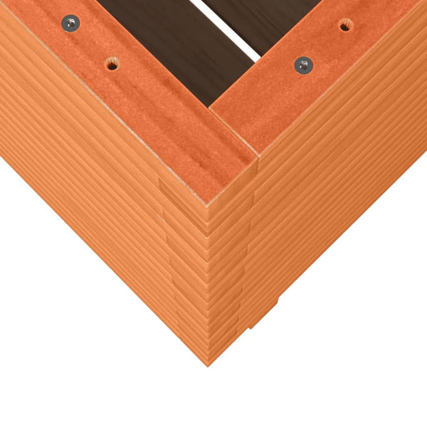 vidaXL Planter Waxed Brown 50x50x72 cm Solid Pine Wood