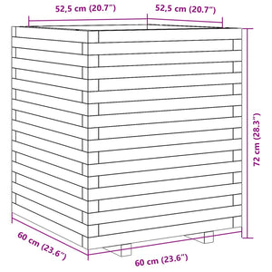 vidaXL Planter 60x60x72 cm Solid Pine Wood