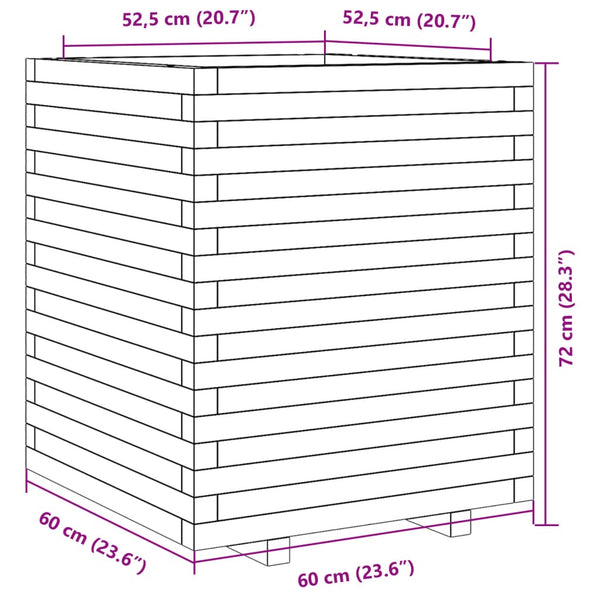 vidaXL Planter 60x60x72 cm Solid Pine Wood