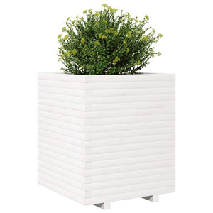 vidaXL Planter White 60x60x72 cm Solid Pine Wood