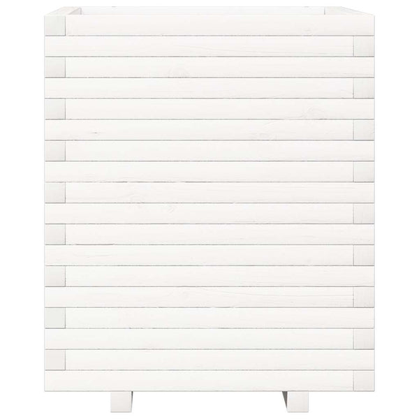 vidaXL Planter White 60x60x72 cm Solid Pine Wood