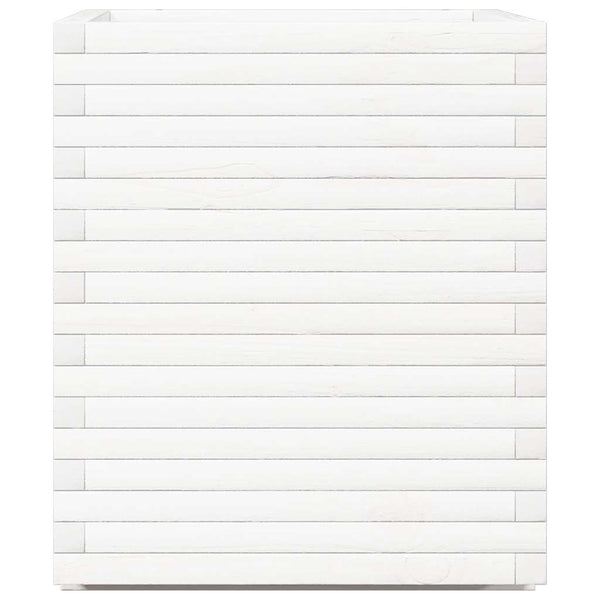 vidaXL Planter White 60x60x72 cm Solid Pine Wood