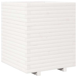 vidaXL Planter White 60x60x72 cm Solid Pine Wood