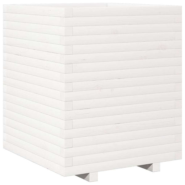 vidaXL Planter White 60x60x72 cm Solid Pine Wood