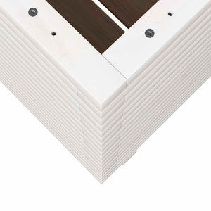 vidaXL Planter White 60x60x72 cm Solid Pine Wood