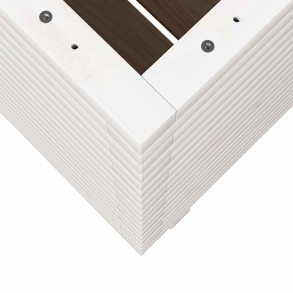 vidaXL Planter White 60x60x72 cm Solid Pine Wood