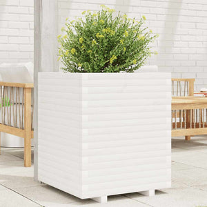vidaXL Planter White 60x60x72 cm Solid Pine Wood