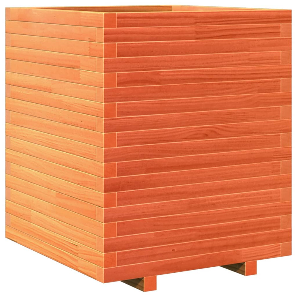 vidaXL Planter Wax Brown 60x60x72 cm Solid Pine Wood