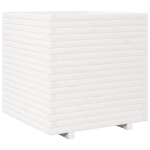 vidaXL Planter White 70x70x72 cm Solid Pine Wood