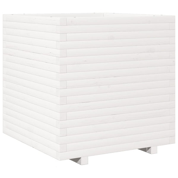 vidaXL Planter White 70x70x72 cm Solid Pine Wood
