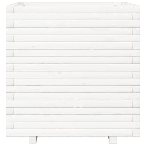 vidaXL Planter White 70x70x72 cm Solid Pine Wood