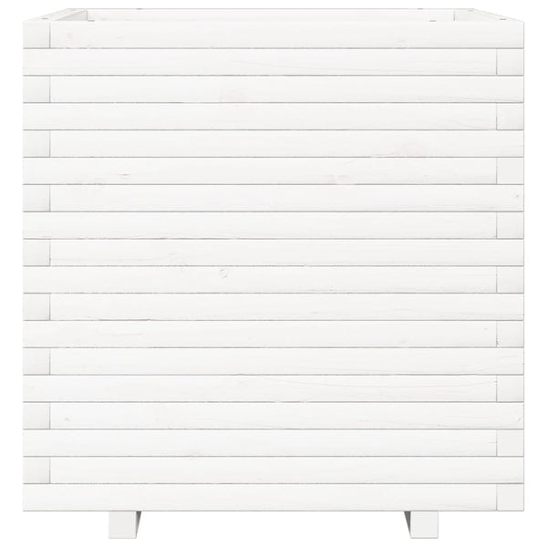 vidaXL Planter White 70x70x72 cm Solid Pine Wood