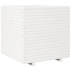 vidaXL Planter White 70x70x72 cm Solid Pine Wood