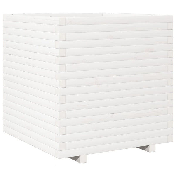 vidaXL Planter White 70x70x72 cm Solid Pine Wood