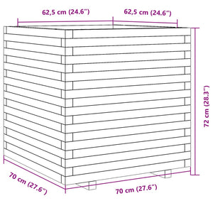 vidaXL Planter White 70x70x72 cm Solid Pine Wood