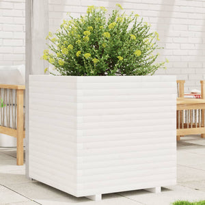vidaXL Planter White 70x70x72 cm Solid Pine Wood