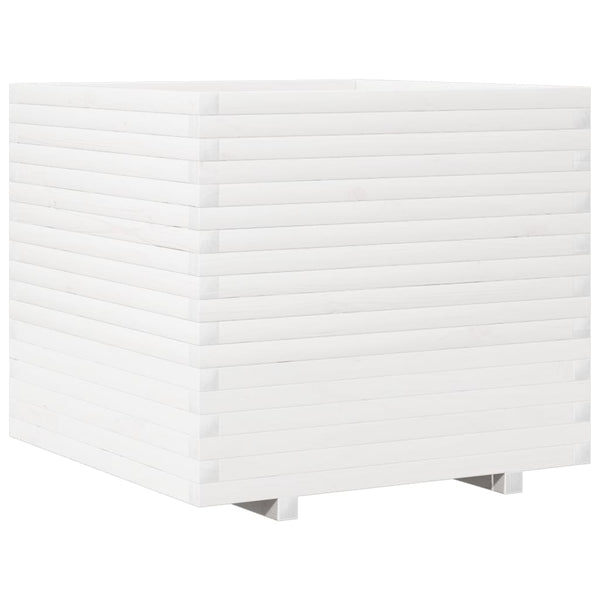 vidaXL Planter White 80x80x72 cm Solid Pine Wood