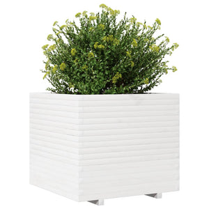 vidaXL Planter White 80x80x72 cm Solid Pine Wood