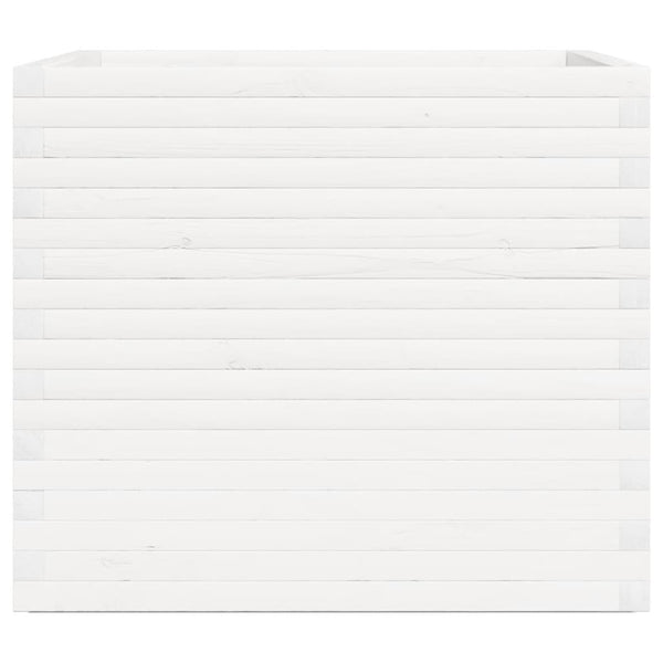 vidaXL Planter White 80x80x72 cm Solid Pine Wood