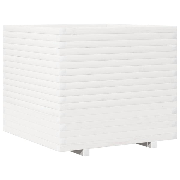 vidaXL Planter White 80x80x72 cm Solid Pine Wood