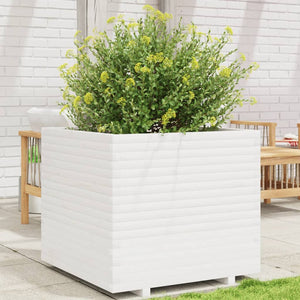 vidaXL Planter White 80x80x72 cm Solid Pine Wood