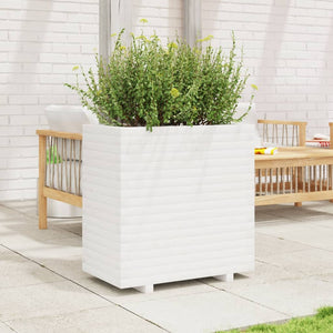 vidaXL Planter White 70x40x72 cm Solid Pine Wood