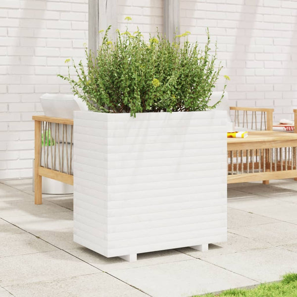 vidaXL Planter White 70x40x72 cm Solid Pine Wood