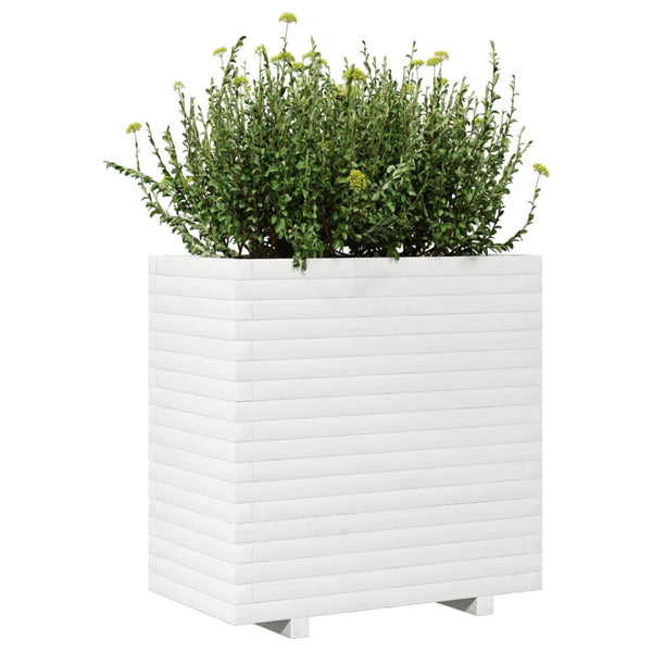 vidaXL Planter White 70x40x72 cm Solid Pine Wood
