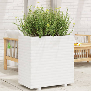 vidaXL Planter White 70x40x72 cm Solid Pine Wood