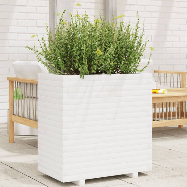 vidaXL Planter White 70x40x72 cm Solid Pine Wood
