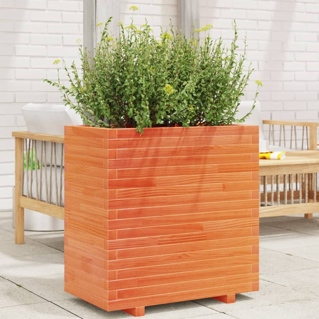 vidaXL Planter Wax Brown 70x40x72 cm Solid Pine Wood