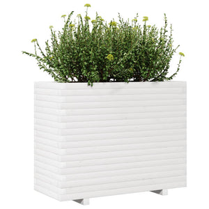 vidaXL Planter White 90x40x72 cm Solid Pine Wood