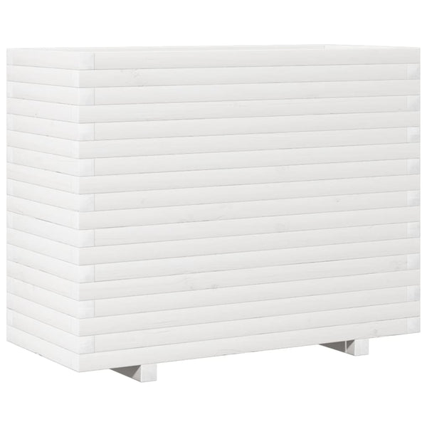 vidaXL Planter White 90x40x72 cm Solid Pine Wood