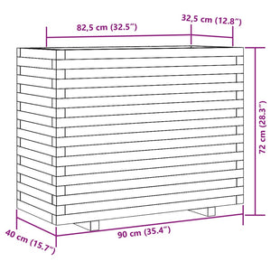 vidaXL Planter White 90x40x72 cm Solid Pine Wood
