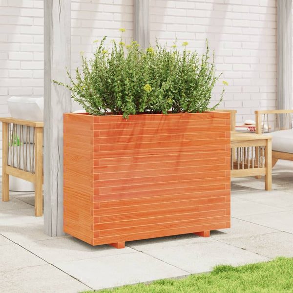 vidaXL Planter Wax Brown 90x40x72 cm Solid Pine Wood