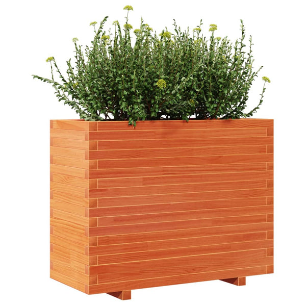 vidaXL Planter Wax Brown 90x40x72 cm Solid Pine Wood