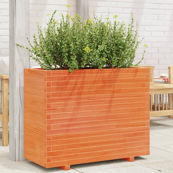 vidaXL Planter Wax Brown 90x40x72 cm Solid Pine Wood