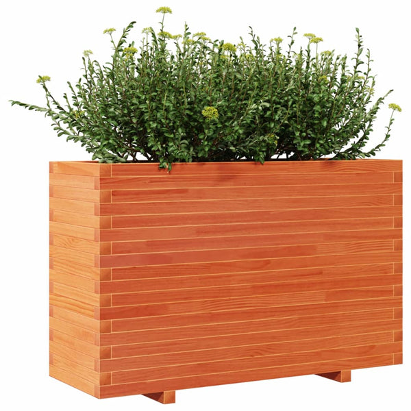 vidaXL Planter Wax Brown 110x40x72 cm Solid Pine Wood