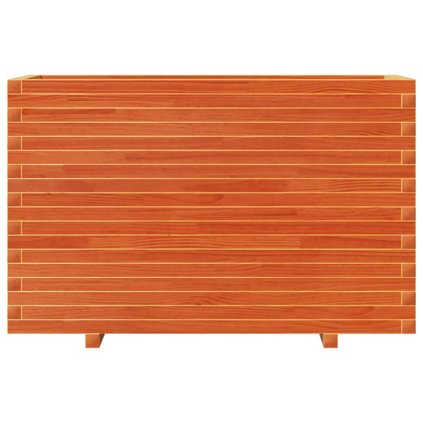 vidaXL Planter Wax Brown 110x40x72 cm Solid Pine Wood