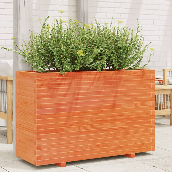 vidaXL Planter Wax Brown 110x40x72 cm Solid Pine Wood