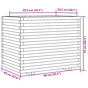 vidaXL Raised Garden Bed 90x60x72 cm Solid Pine Wood