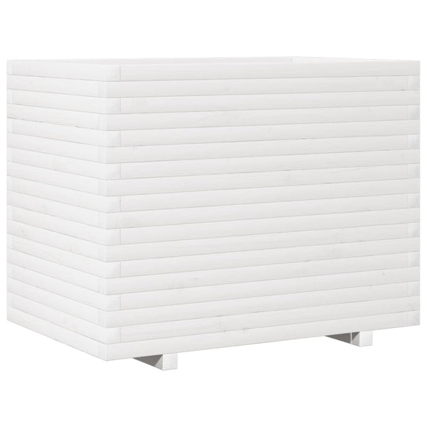 vidaXL Planter White 90x60x72 cm Solid Pine Wood