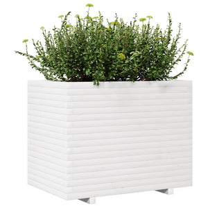 vidaXL Planter White 90x60x72 cm Solid Pine Wood