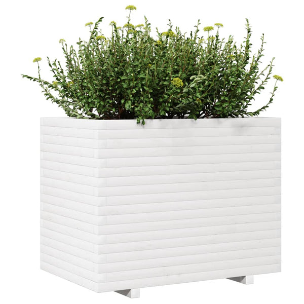 vidaXL Planter White 90x60x72 cm Solid Pine Wood